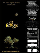 Carica l'immagine nel visualizzatore di Gallery, Olio EVO - Le Rose - 500ml -NUOVO RACCOLTO 2025 - MONOVARIETALE FRANTOIO PLURIPREMIATO